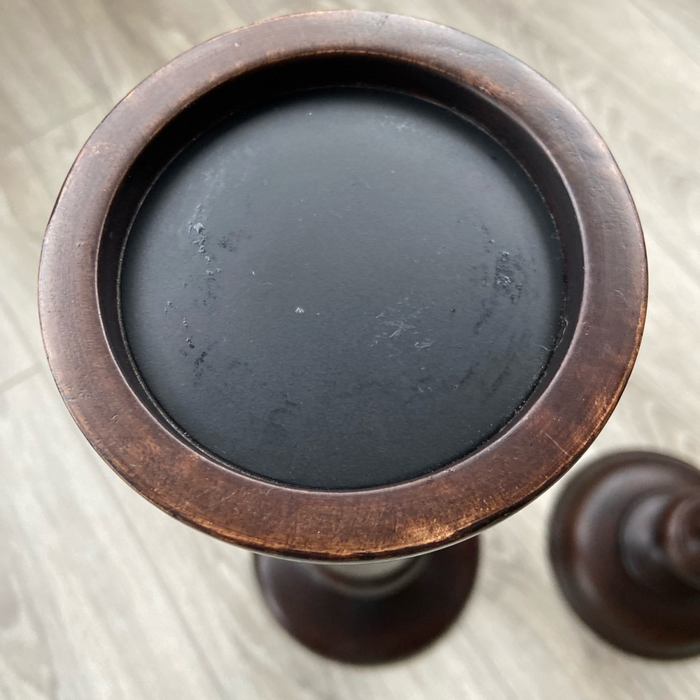 *HOST PICK* 2 POTTERY BARN Candle Holders 🕯️🕯️Fruitwood - Picture 6 of 14